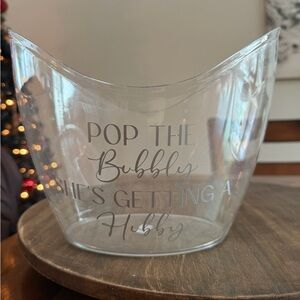 Clear Ice Bucket with Fun Text